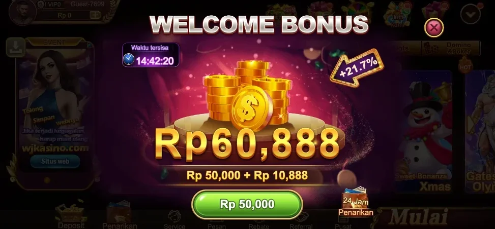 WJKASINO Screenshot Tampilan Utama Slot Premium